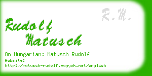 rudolf matusch business card